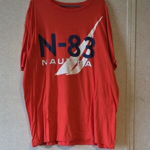 Nautica Red Tee with Nautica Graphic